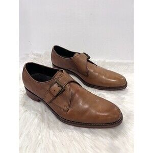 COLE HAAN Williams C10242 Tan Leather Single Monk Strap Men Dress Shoes SZ 10.5M